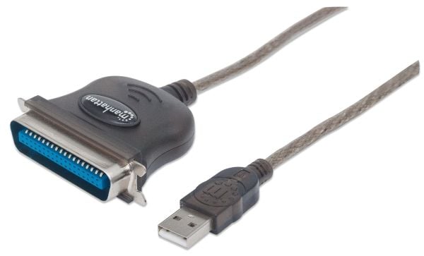 Manhattan 317016, Sort, USB-A, Parallel 36-pin, 1,8 m, Hankjønn/hankjønn, 134 g
