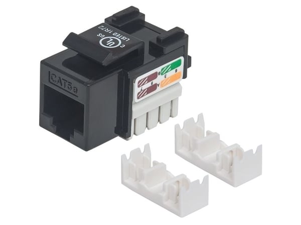 Intellinet 210416, Flad, Sort, RJ-45, Hunstik, 22/26, Cat5e
