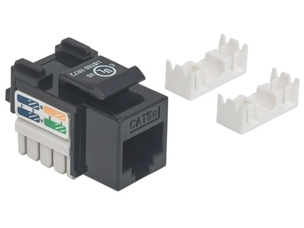 Intellinet 210416, Flad, Sort, RJ-45, Hunstik, 22/26, Cat5e