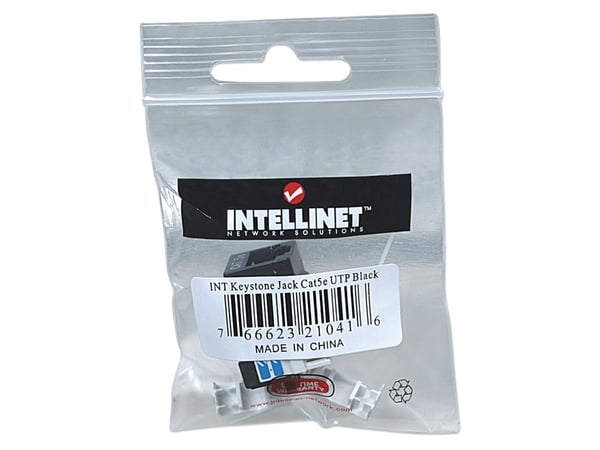 Intellinet 210416, Flad, Sort, RJ-45, Hunstik, 22/26, Cat5e
