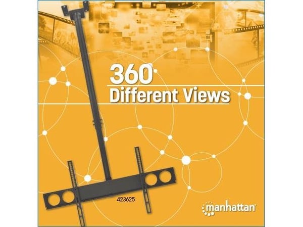 Manhattan 423625, 50 kg, 94 cm (37"), 177,8 cm (70"), 200 x 200 mm, 800 x 400 mm, Svart