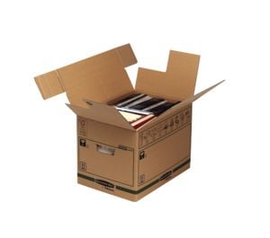 Bankers Box SmoothMove FastFold Small - Postboks - 32.7 cm x 42.9 cm x 31 cm - klaffer som stappess inn - brun - pakke av 5