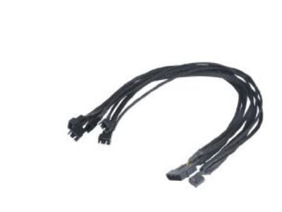 Akasa FLEXA FP5 - Viftestrømsplitter - 4-pins PWM (hunn) til 4-pin intern strøm, 4-pins PWM (hann) - 45 cm