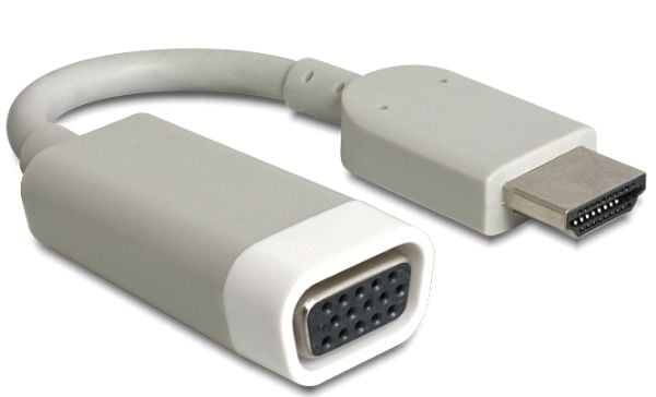 Delock - Video adapter - HD-15 (VGA) hunn til HDMI hann - hvit