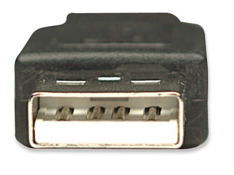 Manhattan 306089, 1,8 m, USB A, USB A, USB 2.0, Hankjønn/hankjønn, Sort