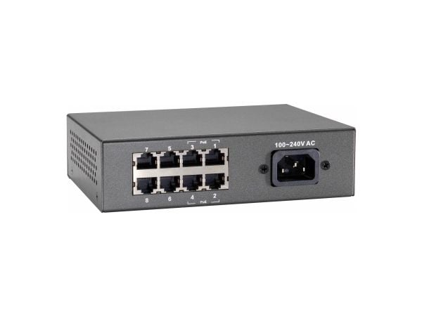 LevelOne FEP-0812 - Switch - ohanterad - 4 x 10/100 (PoE) + 4 x 10/100 - skrivbordsmodell, rackmonterbar - PoE