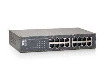 LevelOne GEU-1621 - Switch - ohanterad - 16 x 10/100/1000 - rackmonterbar, väggmonterbar