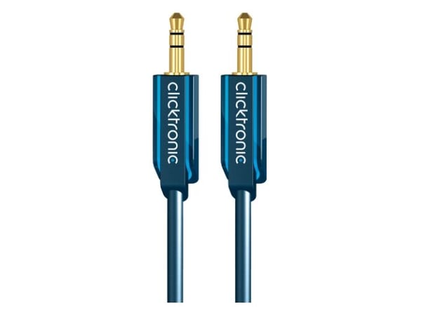 ClickTronic 5m MP3 Audio, 3,5 mm, Hanstik, 3,5 mm, Hanstik, 5 m, Blå, Guld