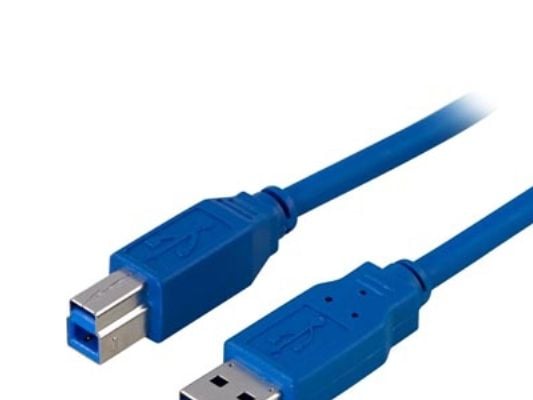 DELTACO USB3-120 - USB-kabel - USB Type B (hane) till USB typ A (hane) - USB 3.0 - 2 m - blå