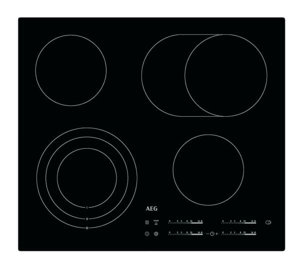AEG HK654070IB - Keramisk komfyrtopp - 4 plater - Nisje - bredde: 56 cm - dybde: 49 cm - uten ramme - svart