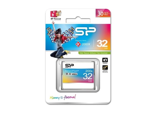 Silicon Power 32GB Compact Flash 200X, 32 GB, CompactFlash, Grå