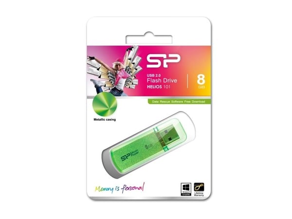 SILICON POWER Helios 101 - USB-flashstasjon - 8 GB - USB 2.0 - eplegrønn