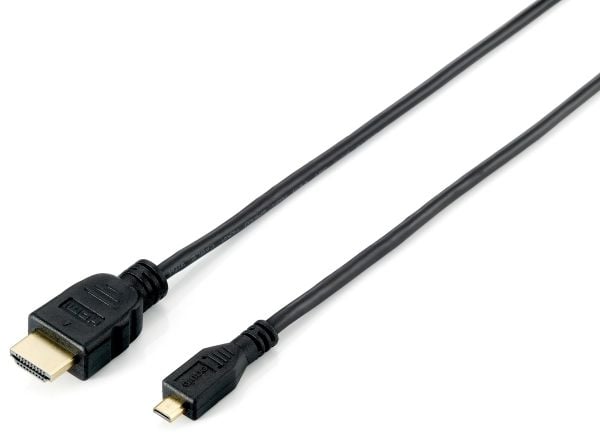 Equip 119309, 1 m, HDMI-tyyppi A (vakio), HDMI-tyyppi D (mikro), 3D, 10,2 Gbit/s, Musta
