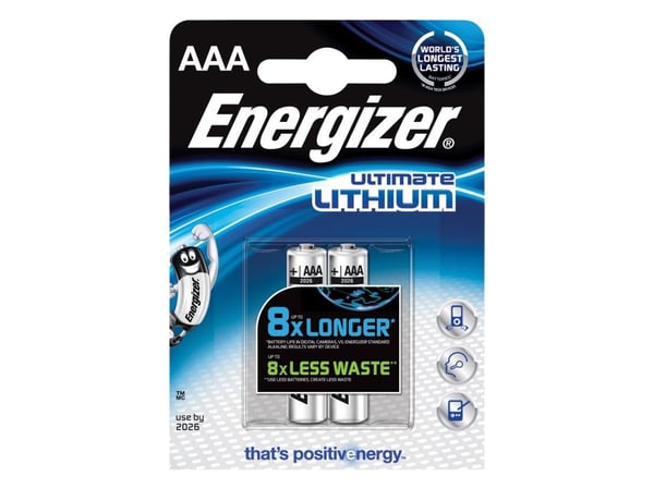 Energizer Ultimate Lithium - Batteri 2 x AAA - Li