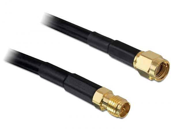 Delock antenna extension cable RP-SMA - Antenneforlengelseskabel - RP-SMA (hann) til RP-SMA (hunn) - svart