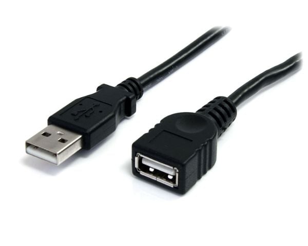 StarTech 3 ft Black USB 2.0 Extension Cable A to A - M/F - 3 ft USB A to A Extension Cable - 3ft USB 2.0 Extension cord (USBEXTAA3BK) - USB-forleng...