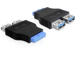 Delock USB 3.0 Pin Header - USB-adapter - USB-type A (hunn) til 19-pins USB 3.0-plugg (hunn) - USB 3.0