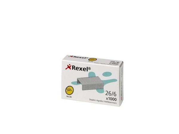 Hæfteklamme Rexel No.56 26/6 æsk/1000 stk. - (20 stk.)