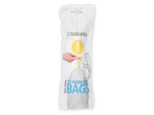 Avfallsposer Brabantia Smartfix 3 liter - rull med 20 sekker (modell A)