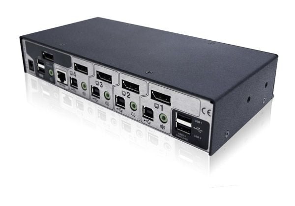 AdderView 4PRO DisplayPort - KVM / lydsvitsj - 4 x KVM/lyd - 1 lokalbruker - stasjonær