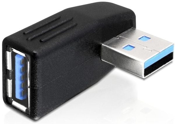 Delock - USB-sovitin - USB Type A (han) til USB Type A (hun) - USB 3.0 - 270° stikforbindelse - sortti
