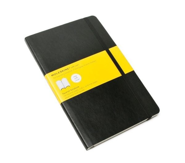 Moleskine Classic Large - Anteckningsblock - 130 x 210 mm - 96 ark / 192 sidor - elfenbenspapper - fyrkantig - svart