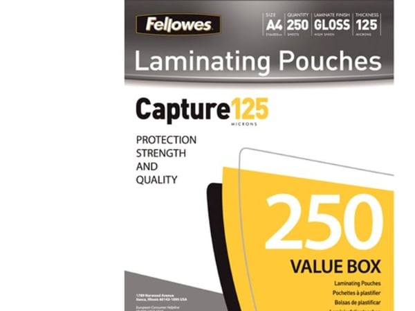 Fellowes Laminating Pouches Capture 125 micron - A4 (210 x 297 mm) lamineringspunger