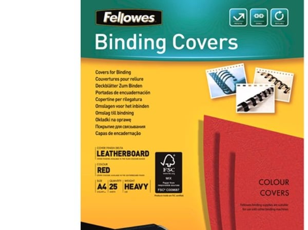 Fellowes 5373702, A4, Papir, Rød, 1 mm, 212 mm, 296 mm