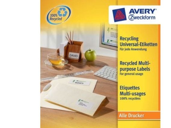 Avery LR3424, Valkoinen, 105 mm, 48 mm, 1200 kpl, 100 arkkia