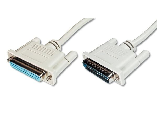 ASSMANN - Seriell/parallell-forlengelseskabel - DB-25 (hann) til DB-25 (hunn) - 5 m - formstøpt, tommelskruer - beige