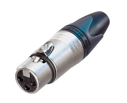 Neutrik NTR-NC3FXX, XLR, Sort, Sølv, Hunkjønn, Rett, IP40, 2,5 mm²