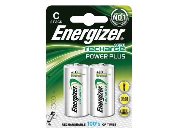 Energizer Accu Recharge Power Plus - Batteri 2 x C - NiMH - (ladbare) - 2500 mAh