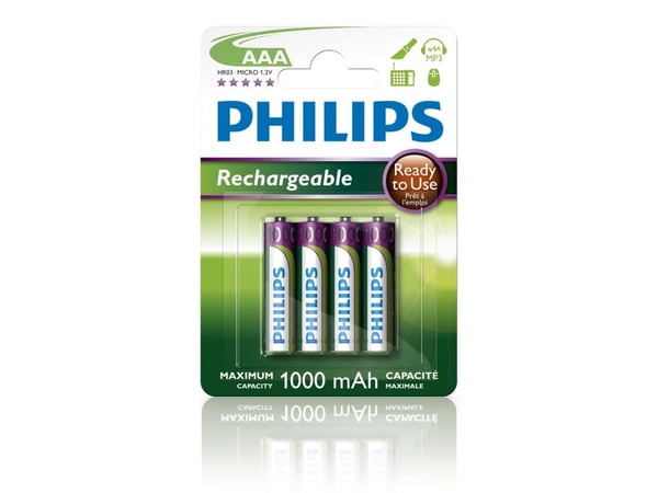 Philips R03B4RTU10 - Batteri 4 x AAA - NiMH - (oppladbart) - 1000 mAh