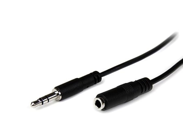 Startech 1m Slim 3.5mm Stereo Extension Audio Cable - M/F - Mini stereo Extension - 3.5mm Extension - heaDPhone Ext cord (MU1MMFS) - Lydforlengelse...