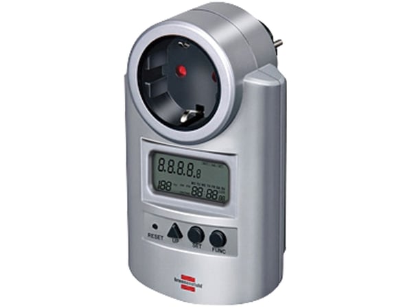 Brennenstuhl BN-PM231, Elektroninen, Pistokekytkentä, Vahvavirta, Energiatehokkuus, Power factor, Power frequency, Tehontuotto, Jännite, Harmaa, kW...