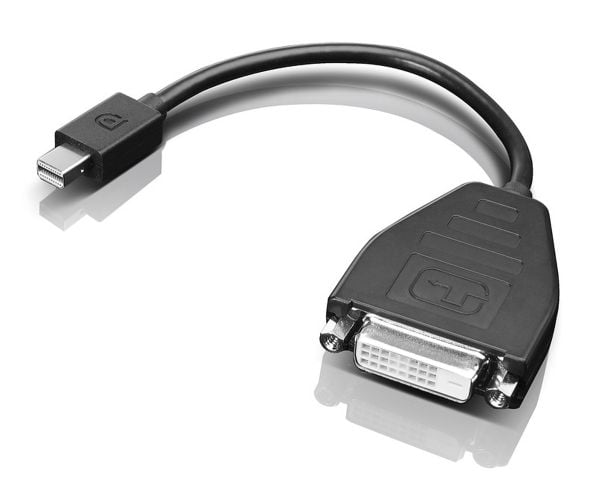Lenovo - DisplayPort-adapter - enkeltlenke - Mini DisplayPort (hann) til DVI-D (hunn) - 20 cm - for ThinkCentre M75t Gen 2; ThinkPad P51; ThinkStat...