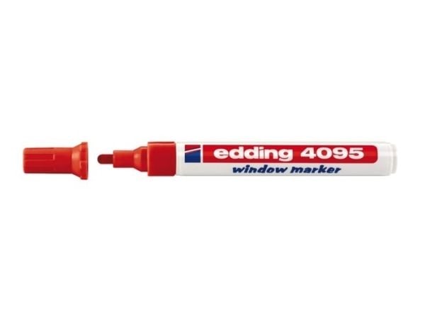 edding 4095 window - Markør - for glass, brett - rød - vannbasert blekk - 2-3 mm