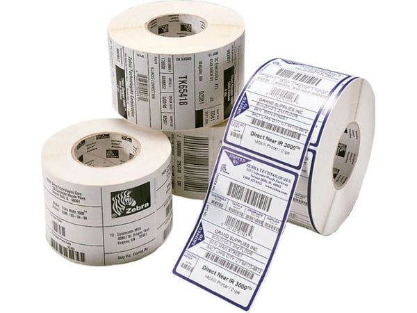 Zebra Z-Select 2000T - matta - pysyvä akryyliliima - päällystetty - rei'itetty - 102 x 38 mm 16900 tarraa (4 rullaa x 4225 tarraa) - Zebra 110, 140...