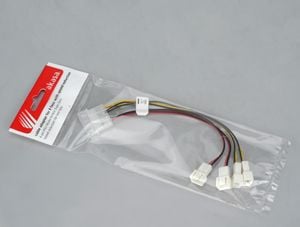 Akasa multi fan connection with speed reduction - Jakaja tuulettimelle - 4-pinninen sisäinen virtaliitin (uros) 3-pinniseen tuuletinliitäntään (uro...