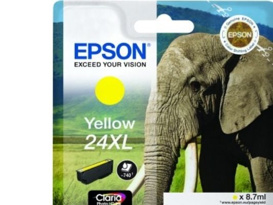 Epson 24XL - 8.7 ml - XL - gul - original - bläckpatron - för Expression Photo XP-55, 750, 760, 850, 860, 950, 960, 970; Expression Premium XP-750,...