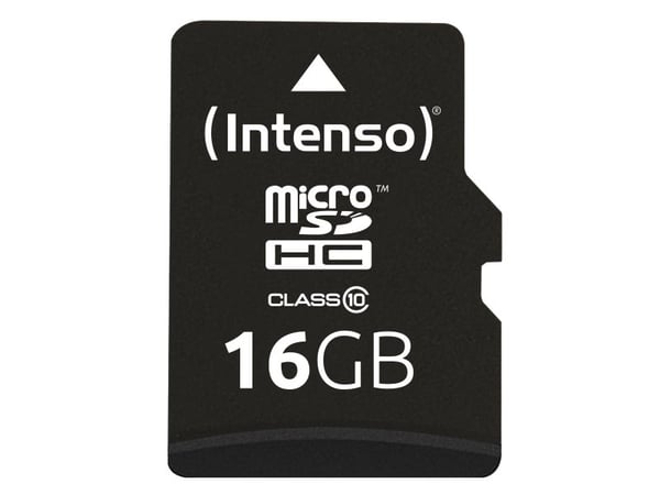 Intenso Class 10 - Flash-minneskort (microSDHC till SD-adapter ingår) - 16 GB - Klass 10 - microSDHC