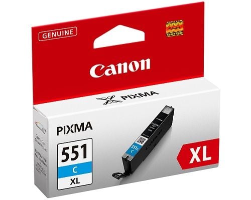 Canon CLI-551C XL - 11 ml - Høy ytelse - cyan - original - blekkbeholder - for PIXMA iP8750, iX6850, MG5550, MG5650, MG5655, MG6450, MG6650, MG7150...
