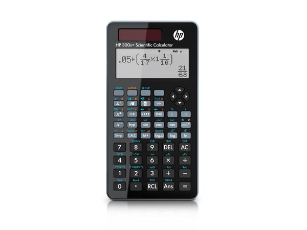 Kalkylator HP 300s+ - vetenskaplig kalkylator med 15 siffror - solpanel och batteri - svart