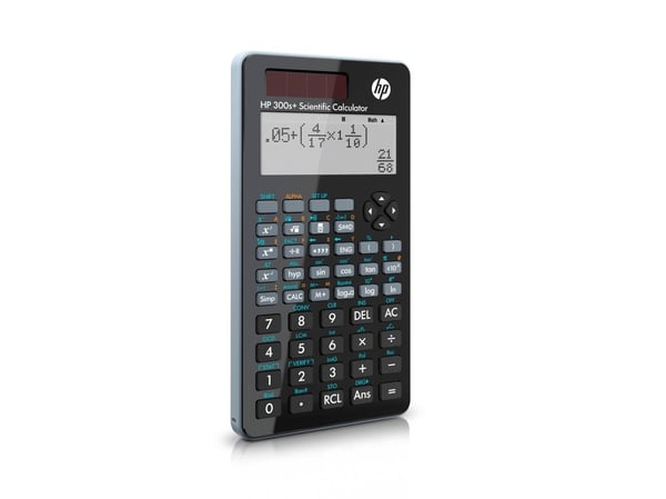 Kalkylator HP 300s+ - vetenskaplig kalkylator med 15 siffror - solpanel och batteri - svart