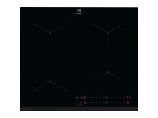 Electrolux 700 EIS62443 - Induksjonskomfyrtopp - 4 plater - Nisje - bredde: 56 cm - dybde: 49 cm - med fasettert frontkant - svart