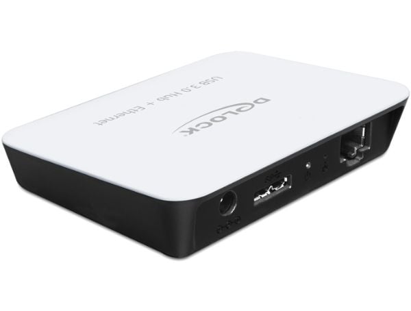 Delock - Nettverksadapter - USB 3.0 - 1GbE - 1000Base-T + 3 x USB 3.0