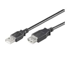 MicroConnect USB 2.0 - USB-förlängningskabel - USB (hona) till USB (hane) - USB 2.0 - 1 m - svart