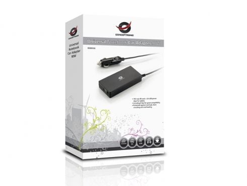 Conceptronic CNB90CAR Universal Notebook Car Adapter - Bilstrømadapter - 12 V - 90 watt
