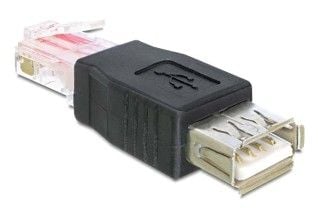 Delock - USB-adapter - RJ-45 (hann) til USB (hunn) - svart