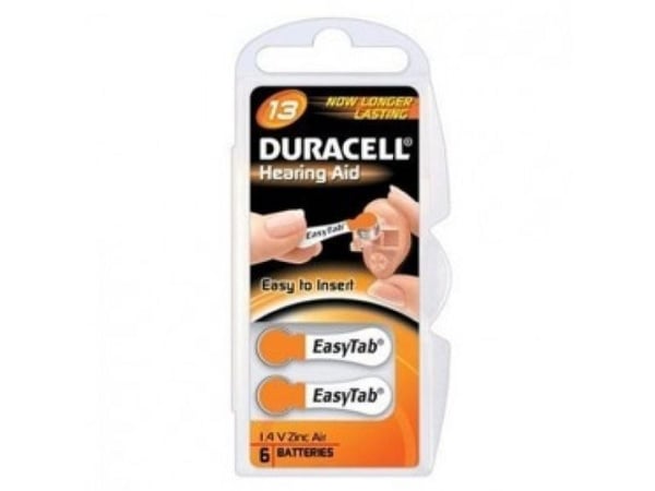 Duracell DA13 ACUSTICA, Single-use battery, Zink-luft, 1,4 V, 6 stykker, Metallisk, Oransje, Knapp/mynt